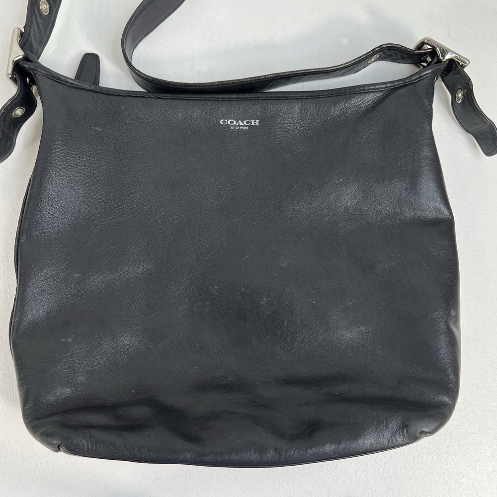 Coach Medium Shoulder Bag Legacy Penny Hobo 19889 Silver Hardware‎ Black Leather - Picture 3 of 16